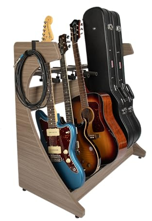 Gator Frameworks Elite Gitarrenständer für 5 elektrische oder akustische Gitarren, treibholzgrau (GFW-ELITEGTR5RK-GRY)