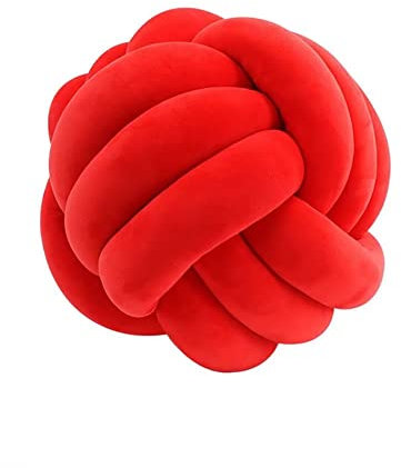 VFDC Knotenkissen, Couchkissen, Sofa Kissen, Knoten-Ball-Kissen, Deko Zierkissen, Geknotetes Kissen für Sofa, Rund Knoten Kissen, Deko Knoten, Knot Pillow Ball, Rot, 20cm