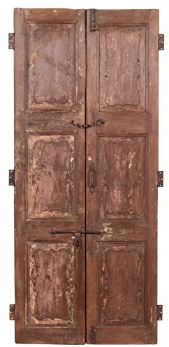 Biscottini Porte Interne Legno Anta Doppia L78XPR4xH185 | Porta da Interno e da Esterno | Porta in Legno in Stile Antico