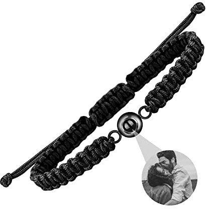Benutzerdefiniertes Foto-Armband, Bild-Armband, personalisiertes Foto, Kreis-Foto-Armbänder mit Bild im Inneren, geflochtenes Projektionsarmband, benutzerdefinierte Foto-Geschenke für Frauen/Männer