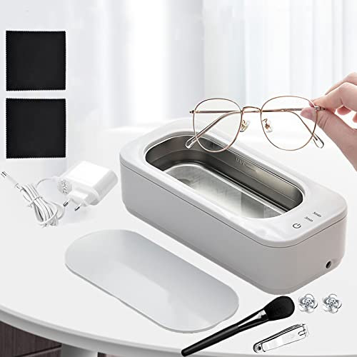 Ultraschallreinigungsgerät Ultraschallreiniger, 350ml 47KHz Brillenreinigungsgerät Ultraschallreiniger mit Ein zusätzliches Brillentuch Ultraschallgerät für Zuhause von Brillen Schmuckuhren Zahnersatz