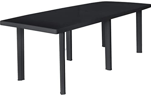 ZQQLVOO Gartentisch Anthrazit 216 x 90 x 72 cm Kunststoff Garten Terrasse Esstisch Campingtisch Partytisch Geeignet für Balkone, Terrassen, Decks