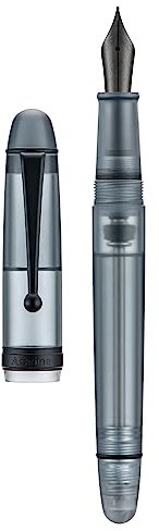 Asvine V126 Vacuum Filling Stilografica, nero opaco acrilico medio pennino, grande capacità penna con custodia regalo