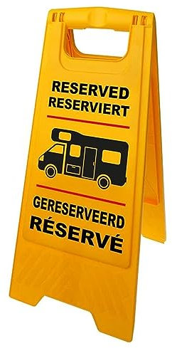 Markierungsschild Reserviert für Wohnmobil Wohnwagen Camping Parkplatzschild Reisemobil Gelb