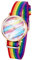 JewelryWe Kinderuhr Regenbogen Nylon Armbanduhr - Regenbogen LGBT Gay & Lesbian Pride Analog Quarz Armbanduhr Junge Mädchen Uhr Lernuhr mit Nylon Textil Armband für Kinder Jugendliche Studenten