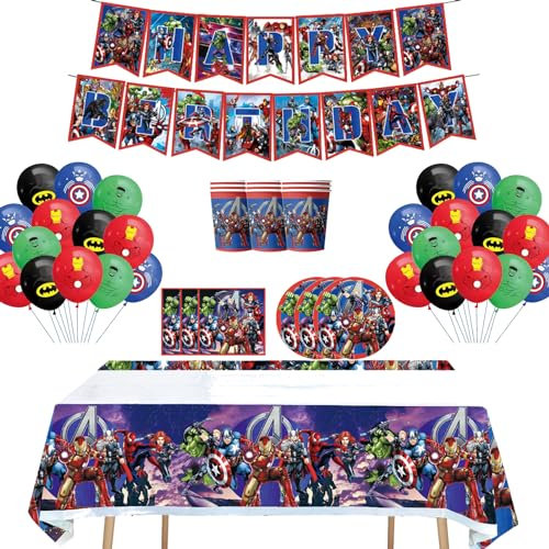 Superheld Deko Geburtstag Superheroes Geburtstag Deko The Avengers Luftballons Deko Superhero Geburtstag Banner Super Hero Party Geschirr Superman Geschirr Set Superhelden Geburtstag Luftballons