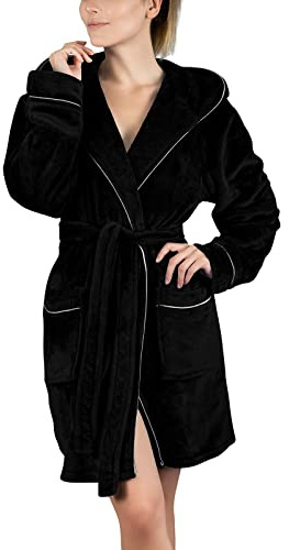 Chnnamzu Bademantel Damen Kurz - Bademantel Damen Flauschig - Morgenmantel Damen Kurz - Hausmantel Damen Warm - Saunakilt Damen Frottee