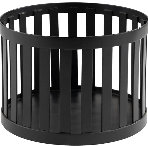 APS 15336 Korb APS PLUS, Aufbewahrungskorb, Edelstahl, schwarz, Ø 15 cm, Höhe 10,5 cm