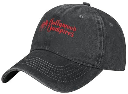 VEGIONES Hollywood Supergroup Vampire Band Unisex Baseball Cap 100% Baumwolle passt Männer Frauen Gewaschener Denim Verstellbar Papa Hut Trucker Caps Atmungsaktiv Sommer Sonnenhut Sportmütze für