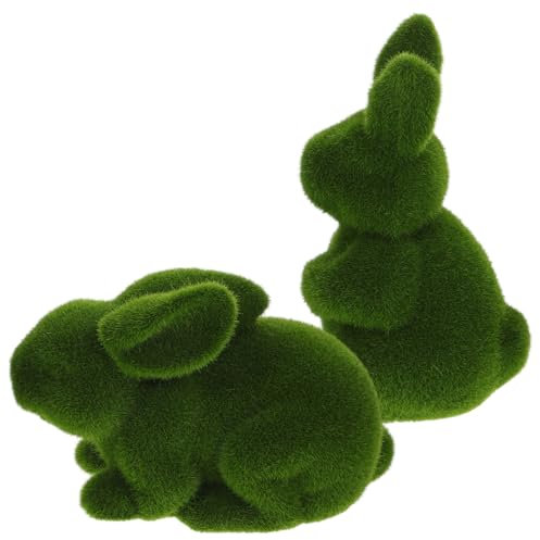Ciieeo Bastelset 2st Blasenmoos-Kaninchen Realistischer Hase Stehende Hasenstatue Beflockte Hasenstatue Osterhasen-Dekorationen Osterdekoration Z. B. Samt Haushalt Ornamente Basteln