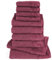 Pure Label 10-TLG. Handtücher Set mit Aufhängeschlaufen aus 100% Baumwolle, saugstark und weich - 2X Badetuch (70x140 cm) 4X Handtuch (50x100cm) 4X Gästetuch (30x50 cm), Beere