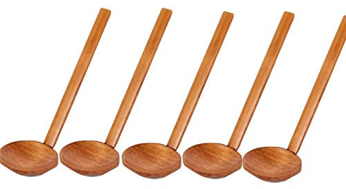 5 cucharas de sopa de ramen de madera hechas a mano de 9.3 pulgadas de largo