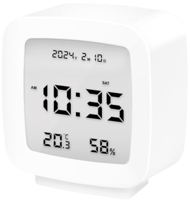 LogiLink Wecker digital Temperatur Luftfeuchtigkeit Beleuchtung Snooze-Funktion Weiß