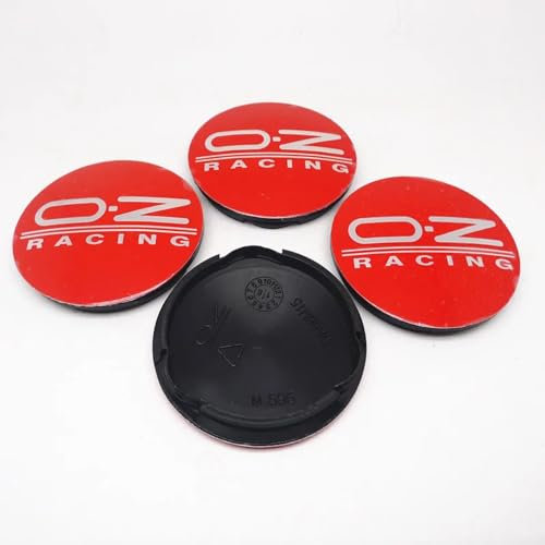ZGCYK 4 Stück Radnabenkappen für OZ Racing M595 O.Z 62MM Felgendeckel Radkappen Reifen Felgen Radnabenabdeckung Zubehör,RedSilver