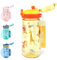 wooshwa Gourde Enfant avec Paille, Anti-Fuite, Étanche, 600 ml Bouteille Enfant sans BPA, Verrouillage Sécurisé, Bouteilles d'eau pour Maternelle l'école Sport, Animaux