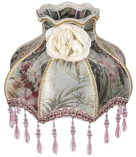 SEWACC Viktorianischer Lampenschirm Mit Perlen Europäischer Vintage-Lampenschirm Mit Muschelkuppel Lampenschirme Kronleuchterschirme Wandanhänger Deckenleuchtenabdeckungen Für Zuhause