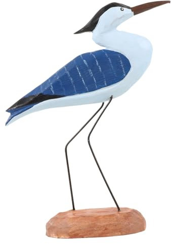 KONTONTY Holzschnitzerei Wasservogel Dekoratives Ornament Für Wohnzimmer Büro Desktop