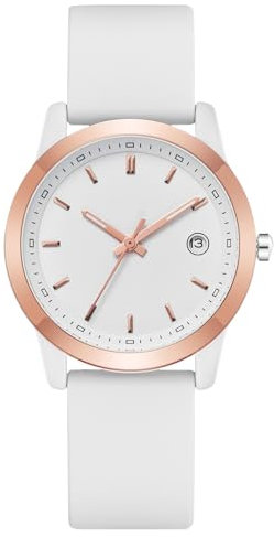 CIVO Armband Uhr Damen Analog: Vintage Damenuhr Klassische - Retro Armbanduhr Damen Silikon Weiß