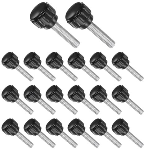 CoCud Vis à Tête Moletée, Filetage M5 Longueur du Filetage 20mm, Boutons en Plastique Vis de Serrage - (Applications : pour les Machines à Scier), 20 Pièces