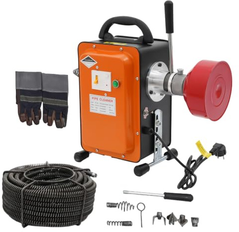 Desatascador eléctrico de desagüe, 500 W, 400 rpm, para tuberías de 20 a 150 mm de diámetro, en espiral, limpiador de tuberías, limpiador de tuberías