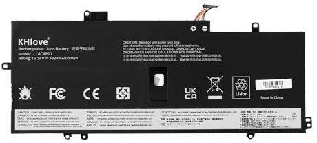 KHlove 51Wh L18L4P71 02DL004 Laptop Akku für Lenovo ThinkPad X1 Yoga 4th 5th Gen / X1 Carbon 7th 8th Gen Series L18M4P72 L18L4P71 02DL005 02DL006 5B10W13930 5B10W13931 SB10K97644 SB10K97643 Battery