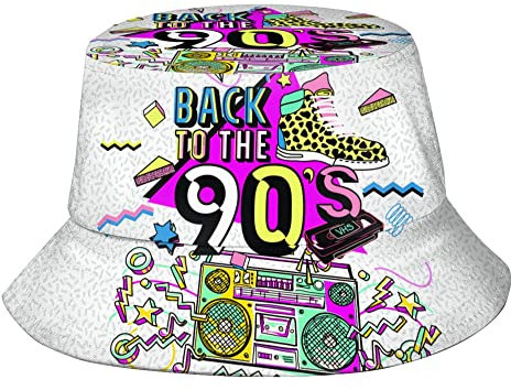 xinchenxin Fischerhut, Retro, 80er-, 90er-Jahre-Stil, modische Fischerhut, Sommermützen für Damen und Herren, 80er, 90er, 90er-9, Einheitsgröße