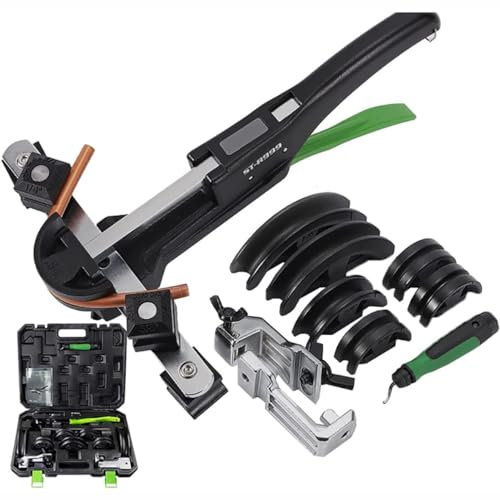 XNXYSMKJ 1/4-7/8 Kupferrohrbiegeset, Handkupferrohrbieger mit Ratsche, 90° manuelles Rohrbiegeset mit 7 Matrizen, für Klimaanlagen, Kühlschränke