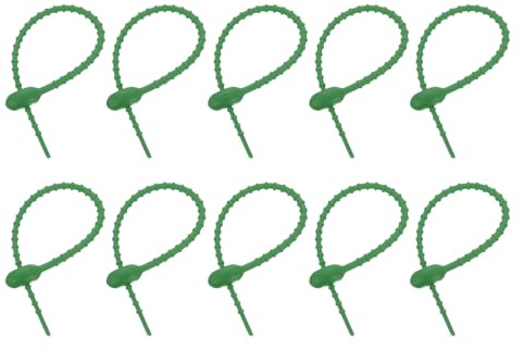 sourcing map 20Pcs 7 Silicone Cable Ties, Reusable Zip Ties Strips Twist Tie, Cable Cord Wraps Management Organizer for Home Office Kitchen Food Bag, Dark Green