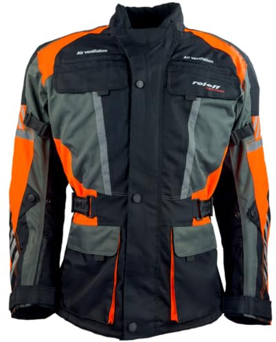 ROLEFF Herren Motorradjacke Textil – Protektoren, Belüftungssystem, wasserdicht, atmungsaktiv