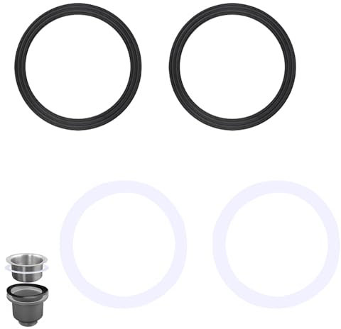 4 PCS Sink Plug Rubber Seal, O-Rings Seal Rubber Gasket, O Rings for Pressure Washer, for Toilet Drain Kitchen Sink Basket Strainer Waste Bathroom(110mm Black+white)