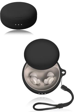 Cover for Anker Soundcore Sleep A30 Wireless Earbuds, yystao Soft Silicone Protective Case compatible with Anker Soundcore Sleep A30, With Lanyard, Dustproof, Shockproof & Durable, Black