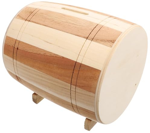 LRXIYODE Kreative Holzmünzendose in Weinfassform aus Geruchlosem Holz Robust und Dekorativ für Zuhause und Originelle Geldsparbox