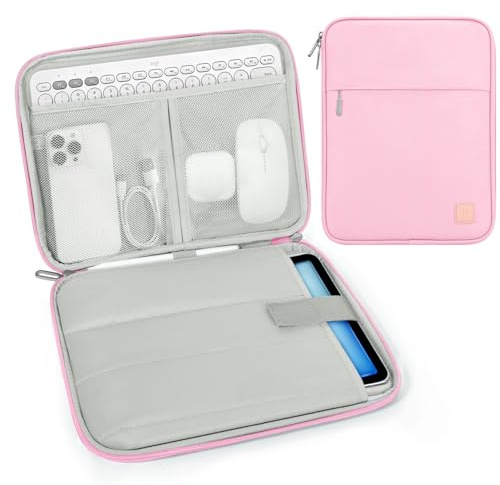 Dadanism 9-11 Pulgadas Funda Bolsa Protectora Acolchada, Flor Rosa