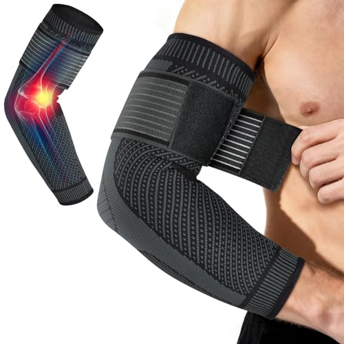 flintronic Ellenbogenbandage für Damen und Herren, Ellenbogen Bandage, Einstellbar Kompression Ellenbogen Bandage, Ellenbogenstütze für Linke und Rechte, Arthritis, Tendinitis, Tennisarm Bandage, M