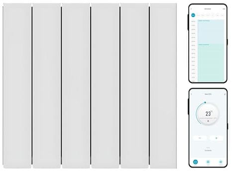 Exo Aluminum Wifi Electric Panel Heater/Smart Radiator + Timer, Thermostat, Energy Saving, Ceramic Core, Voice Control, Wall Mounted (1500W)