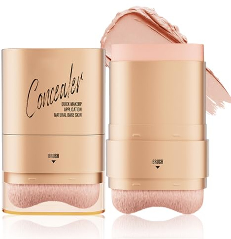 DOVBAN Creme-Concealer,2-In-1 Doppelkopf-Abdeckstift,Foundation Stick,Der Mit Einer Pinsel Angepasst Ist,Um Akne-Marke,Flecken,Dunkle Ringe,Langlebige Feuchtigkeitsdauer Abzudecken