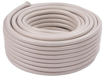 Relaxdays Gartenschlauch, 20 m, universeller Wasserschlauch 1/2, UV- & wetterfest, Gewebeschlauch Garten, PP, beige