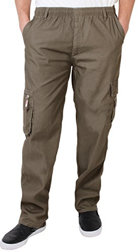 KRISP Mens Multi Pocket Cargo Trouser (Taupe, M), 7918-TAU-M