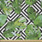 ABAKUHAUS Baum Stoff als Meterware, Makro-Palme-Blätter, Microfaser Multi Zweck Dekostoff für Kunsthandwerke, 3M (230x300cm), Jägergrün Weiß Schwarz