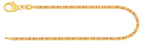 EDELIND Königskette Gold 333 Echtgold Armkette 1.8 mm mit Stempel aus Gelbgold, Goldarmband aus Deutschland, Herrenschmuck mit Karabinerverschluss, Länge 18.5 cm, Gewicht ca. 3.8 g.