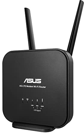 ASUS 4G N12 B1 Modem Router LTE, Velocità Internet Fino a 150Mbps, Velocità WiFi fino a 300Mbps, 3G e 4G, Porta Ethernet, Firewall, Installazione Facile Plug-n-Surf, Nero