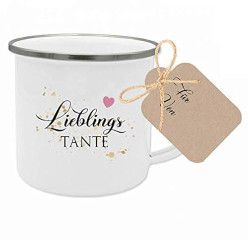 Geschenk Tante Tasse mit Spruch Lieblingstante I Das perfekte Geschenk für die Tante I Geschenkidee zum Geburtstag und als Dankeschön I mit Geschenkanhänger