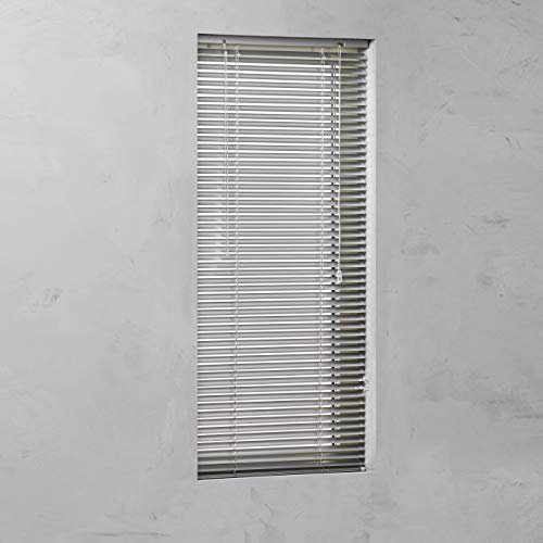 Alu Jalousie Silber - Breite 40 bis 220 cm - Höhe 130/175 / 250 cm - Tür Fenster Rollo Jalousette Aluminium Fensterjalousie Lamellen Metall (70 x 130 cm)