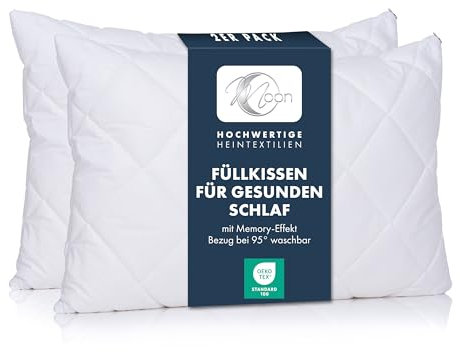 MOON - 2er Pack Füllkissen Viscoschaum Flocken - extra fest mit 400g - Sofakissen mit Memory-Effekt - 95° waschbar (30x50 cm)
