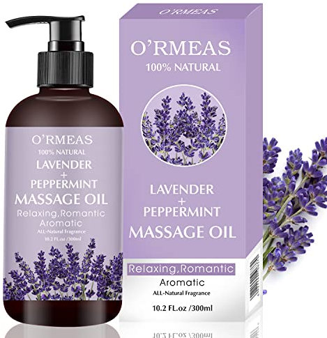Massage Oil for Relaxing Lavender Massage Oils for Massage Moisturizing Body Oil for Men and Women 10.2 fl.oz