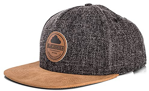 Blackskies® Pathfinder Snapback Cap | Schirm Unisex Premium Baseball Mütze Kappe Basecap Verstellbar One Size - Schwarz Melliert Beige