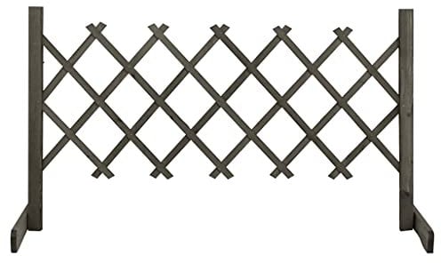 vidaXL Tannenholz Massiv Garten Rankzaun Erweiterbar Rankgitter Rankhilfe Spalier Pflanzengitter Blumengitter Holzgitter Grau 120x60cm