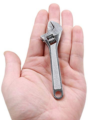 Mini Adjustable Spanner, 4 Small Steel Spanner Jaw Wrench HATOOLHA® Hand Wrench Tools for Industry and Auto Repair (Silver)