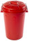 Acan Tradineur - Cubo de basura de plástico con asas metálicas, contenedor de residuos, papelera con tapa, reciclaje, industrial, hogar, fabricado en España (Rojo, 100 litros, 74,5 x 57 x 52 cm)