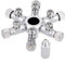 Zerodis Aquarium CO2 Splitter Regulator, Aquarium Präzise Nadelventil CO2 Splitter Magnetregler für Aquarium Plant CO2 Tank(6-Wege)